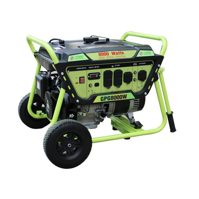 Green-Power Green Power 8000/6500-Watt Gasoline Powered Recoil Start Portable Generator with LCT 420cc 15HP Engine, 3in1 Indicator - Super Arbor