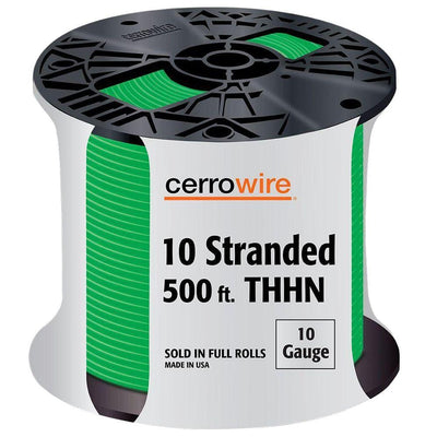 500 ft. 10/1 Green Stranded THHN Wire - Super Arbor