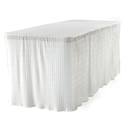 6 ft. White Table Cloth Made for Folding Tables - Super Arbor