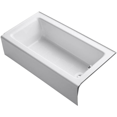 Bellwether 60 in. x 32 in. ADA Cast Iron Alcove Bathtub with Integral Farmhouse Apron and Right-Hand Drain in White - Super Arbor