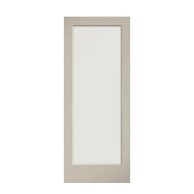 28 in. x 80 in. 1-Lite Clear Glass True Divided White Finished Solid Core Wood French Interior Door Slab - Super Arbor