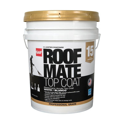 Roof Mate Top Coat 5 Gal. Gray Acrylic Reflective Elastomeric Roof Coating (15-Year Limited Warranty) - Super Arbor
