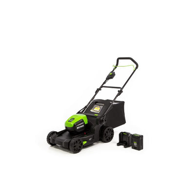 Greenworks PRO 17 in. 60-Volt Lawn Mower with 4 Ah Lithium Ion Battery and Charger LMC415 - Super Arbor