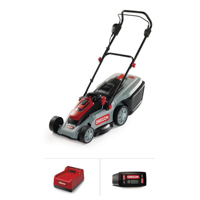 Oregon 16 in. 40-Volt Brushless Lithium-Ion Cordless Battery Walk Behind Push Lawn Mower with 6.0 Ah Battery and Rapid Charger - Super Arbor