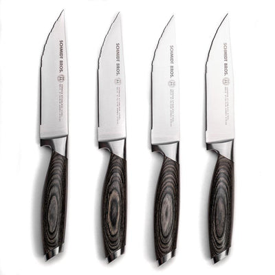 4-Piece Stainless Steel Cutlery Bonded Ash Jumbo Steak Knife Set in Wood Gift Box - Super Arbor