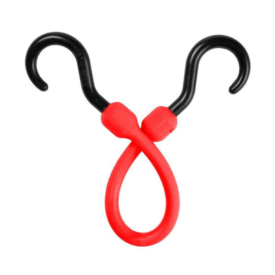 12 in. Polyurethane Bungee Cord with Molded Nylon Hooks in Red - Super Arbor