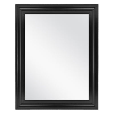 22 in. W x 28 in. H Framed Rectangular Anti-Fog Bathroom Vanity Mirror in Black Finish - Super Arbor