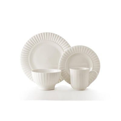 16-Piece Casual Off white Ceramic Dinnerware Set (Service for 4) - Super Arbor