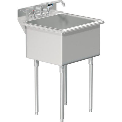 1-Comp (21 X 18) Laundry Sink Includes (1) Drain (1) 8" Swing Spout Faucet (1) Faucet Install Kit - Super Arbor