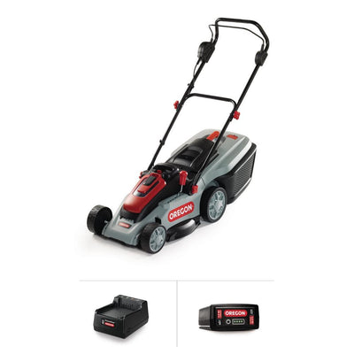 Oregon 16 in. 40-Volt Brushless Lithium-Ion Cordless Battery Walk Behind Push Lawn Mower with 4.0 Ah Battery and Charger - Super Arbor