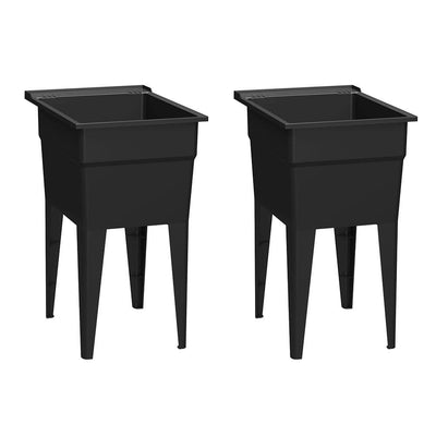 18 in. x 24 in. Recycled Polypropylene Black Laundry Sink (Pack of 2) - Super Arbor