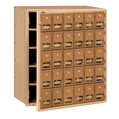 2000 Series Brass Front Loading Mailbox with 30 Doors - Super Arbor