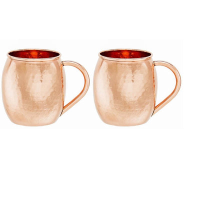 16 oz. Hammered Solid Copper Moscow Mule Mug (Set of 2) - Super Arbor