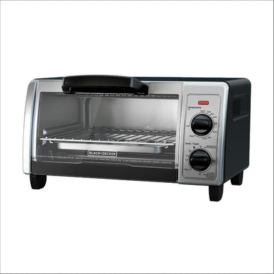 1150 W 4-Slice Black Stainless Steel Toaster Oven with Temperature Control - Super Arbor