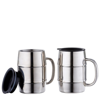 16 oz. KeepKool Stainless Steel Mugs with Lids (Set of 2) - Super Arbor