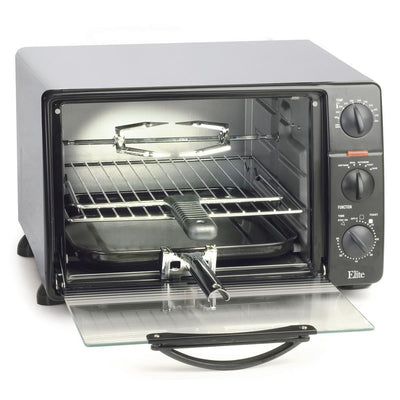0.8 cu. ft. Black Toaster Oven Broiler with Rotisserie