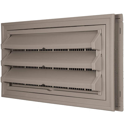 9-3/8 in. x 17-1/2 in. Foundation Vent Kit with Trim Ring and Optional Fixed Louvers (Molded Screen) in #008 Clay - Super Arbor