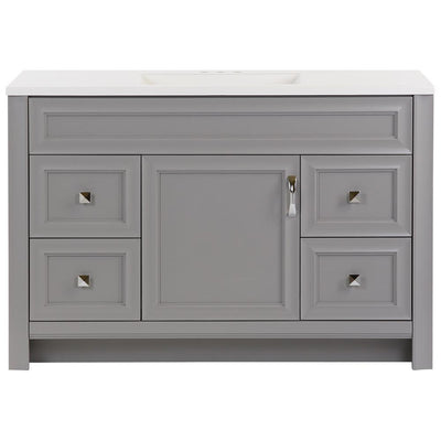 Candlesby 48 in. W x 19 in. D Bath Vanity in Sterling Gray with Cultured Marble Vanity Top in White with White Sink - Super Arbor