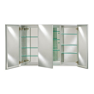 Broadway 48 in. x 36 in. Triple Door Recessed/Optional Surface Mount Medicine Cabinet w/Polished Edge Frameless Mirrors - Super Arbor