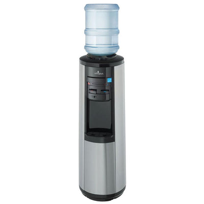 3-5 Gal. Hot/Room/Cold Temperature Top Load Water Cooler Dispenser with Kettle Feature in Stainless Steel/Black - Super Arbor