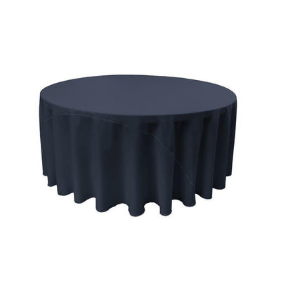 108 in. Round Navy Blue Polyester Poplin Tablecloth - Super Arbor