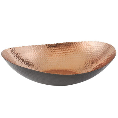 14.5 in. by 11 in. Large Oval Bowl in Black and Copper - Super Arbor