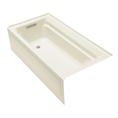 Archer 72 in. x 36 in. Acrylic Alcove Bathtub with Integral Apron and Left-Hand Drain in White - Super Arbor