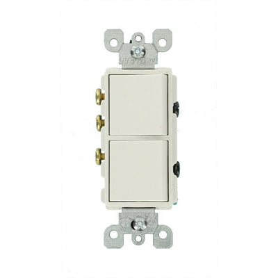Decora 15 Amp 3-Way AC Combination Switch, White - Super Arbor