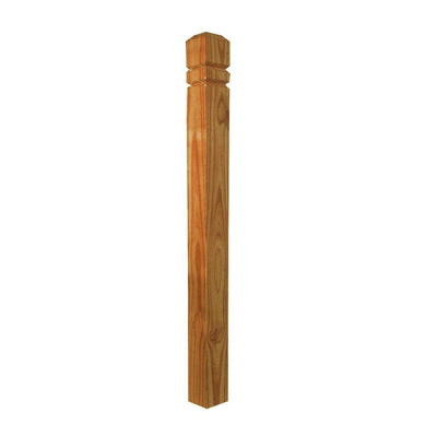 4 in. x 4 in. x 4-1/2 ft. Cedar-Tone Pressure-Treated Southern Pine Double V-Groove Deck Post - Super Arbor