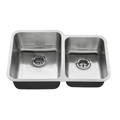 American Standard Danville 31-in x 20-in Stainless Steel Double Offset Bowl Undermount Residential Kitchen Sink