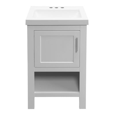 Spa 18-1/2 in. W Bath Vanity in Dove Gray with Cultured Marble Vanity Top in White with White Sink - Super Arbor