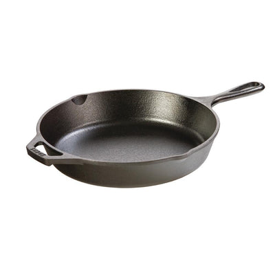 10.25 in. Cast Iron Skillet in Black with Pour Spout - Super Arbor
