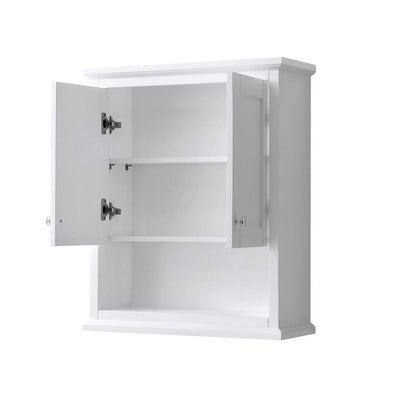Wyndham Collection Avery 25-in W x 30-in H x 9-in D White Bathroom Wall Cabinet