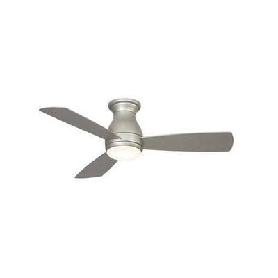 Fanimation Hugh 44-in Brushed Nickel LED Indoor/Outdoor Flush Mount Smart Ceiling Fan with Remote (3-Blade)