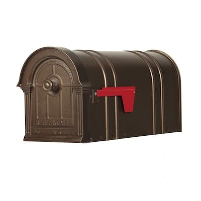 Postal Pro The Manchester Large Metal Bronze Post Mount Mailbox