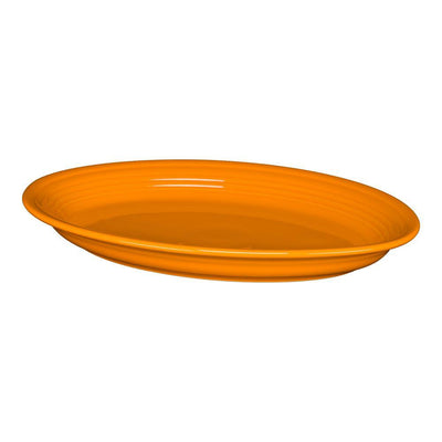 13 5/8 in. Butterscotch Orange Ceramic Oval Platter - Super Arbor