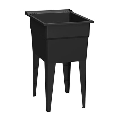 18 in. x 24 in. Recycled Polypropylene Black Laundry Sink - Super Arbor