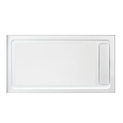 32 in. W x 60 in. L Alcove Shower Pan with Reversible Drain in White - Super Arbor