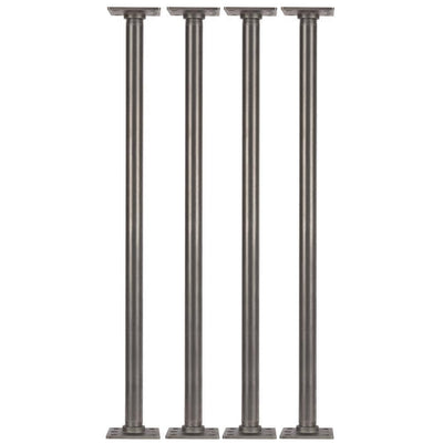 1 in. x 2.5 ft. L Black Steel Pipe Square Flange Table Leg Kit (Set of 4) - Super Arbor