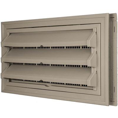 9-3/8 in. x 17-1/2 in. Foundation Vent Kit with Trim Ring and Optional Fixed Louvers (Galvanized Screen) in #097 Clay - Super Arbor