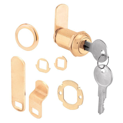 13/16 in., Steel, Brass Plated, Keyed Drawer and Cabinet Cam Lock - Super Arbor