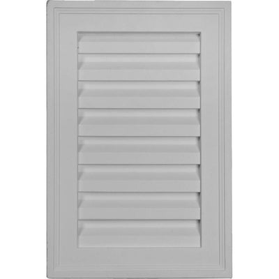 12 in in. x 18 in. Rectangular Primed Polyurethane Paintable Gable Louver Vent - Super Arbor