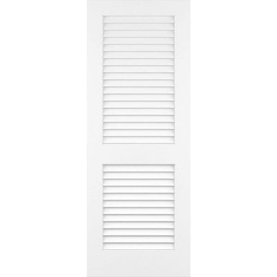 18 in. x 80 in. White Plantation Louver Panel Solid Core Wood Interior Door Slab - Super Arbor