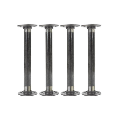 1 in. x 1 ft. L Black Steel Pipe Flange Table Leg Kit (Set of 4)