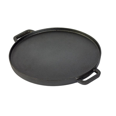 12 in. Pre-Seasoned Cast Iron Round Reversible Grill/Griddle with 2-Side Handles Non-Stick - Super Arbor