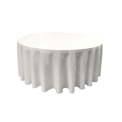120 in. White Polyester Poplin Round Tablecloth - Super Arbor