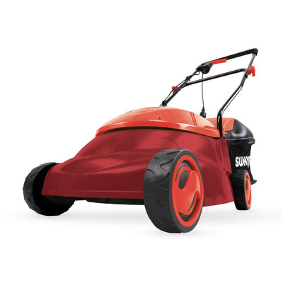 Sun Joe 14 in. 13 Amp Electric Walk Behind Push Lawn Mower with Side Discharge Chute, Red - Super Arbor