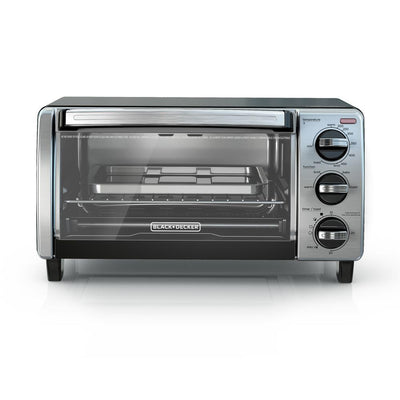 1150 W 4-Slice Stainless Steel Convection Toaster Oven with Built-In Timer - Super Arbor