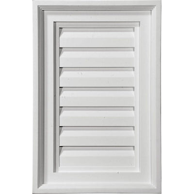 16 in. x 36 in. Rectangular Primed Polyurethane Paintable Gable Louver Vent - Super Arbor
