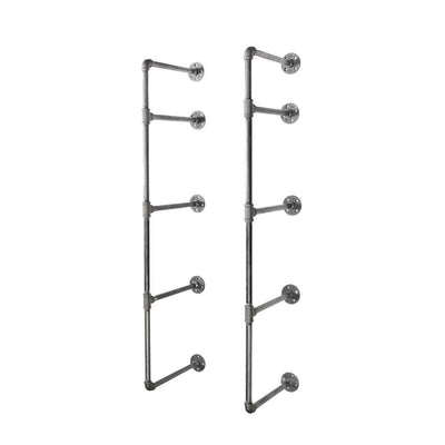 1/2 in. Black Pipe 11.75 in. D x 48.5 in. H Wall Mounted 4-Tier Shelf Kit - Super Arbor